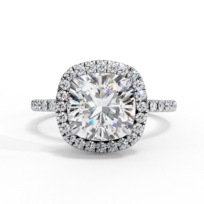 Regalia – Cushion-Cut Lab Diamond Double Halo Ring in 14K Gold