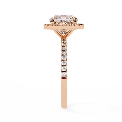 Regalia – Cushion-Cut Lab Diamond Double Halo Ring in 14K Gold