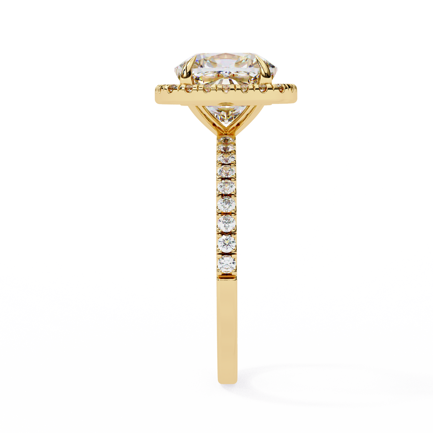 Regalia – Cushion-Cut Lab Diamond Double Halo Ring in 14K Gold