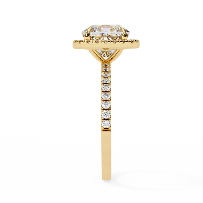 Regalia – Cushion-Cut Lab Diamond Double Halo Ring in 14K Gold