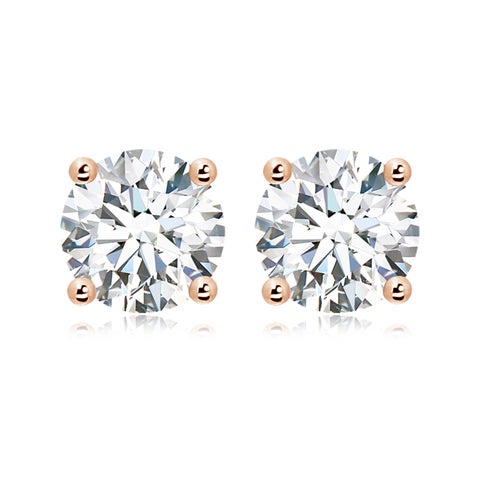 12.00 CTW 14K Lab-Grown Basket-Set Solitaire Diamond Stud Earrings