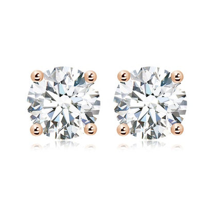12.00 CTW 14K Lab-Grown Basket-Set Solitaire Diamond Stud Earrings