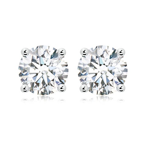 12.00 CTW 14K Lab-Grown Basket-Set Solitaire Diamond Stud Earrings
