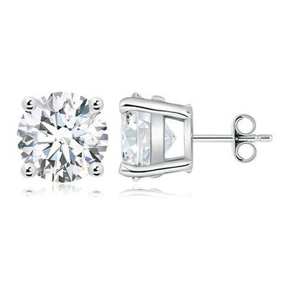 12.00 CTW 14K Lab-Grown Basket-Set Solitaire Diamond Stud Earrings
