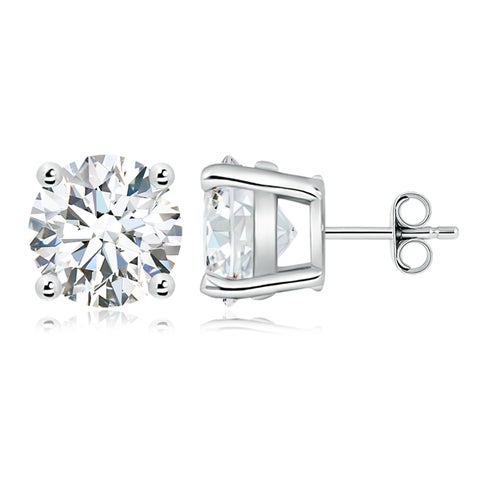 12.00 CTW 14K Lab-Grown Basket-Set Solitaire Diamond Stud Earrings
