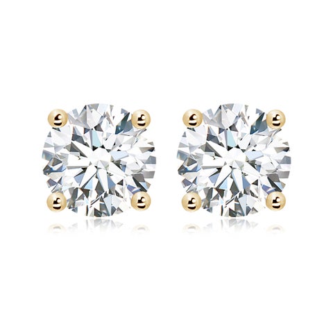 12.00 CTW 14K Lab-Grown Basket-Set Solitaire Diamond Stud Earrings