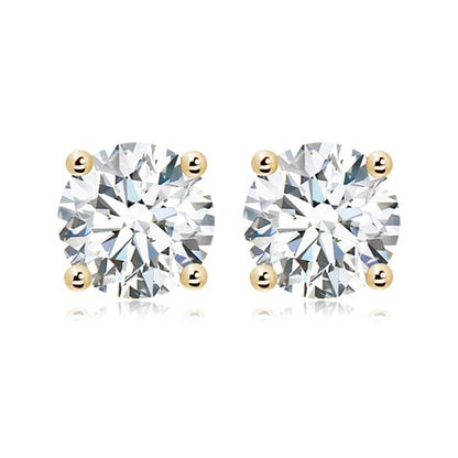 12.00 CTW 14K Lab-Grown Basket-Set Solitaire Diamond Stud Earrings