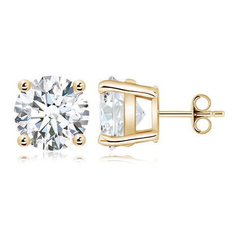 12.00 CTW 14K Lab-Grown Basket-Set Solitaire Diamond Stud Earrings