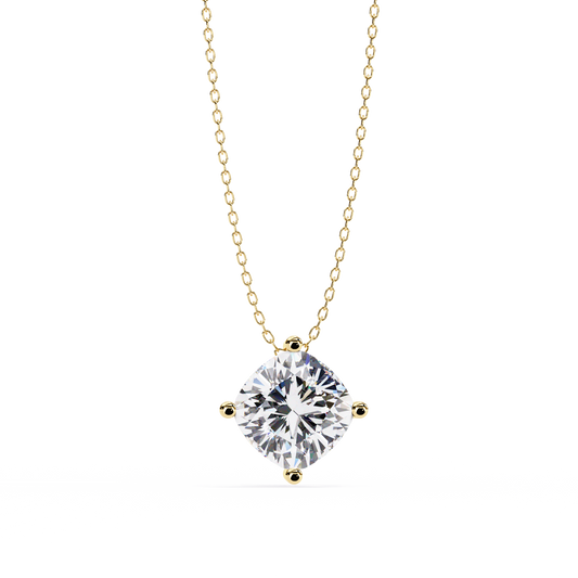 Frost Cushion –  Lab Diamond Solitaire Pendant