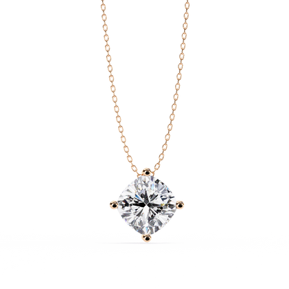 Frost Cushion –  Lab Diamond Solitaire Pendant