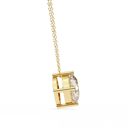 Frost Cushion –  Lab Diamond Solitaire Pendant