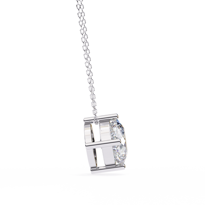 Frost Cushion –  Lab Diamond Solitaire Pendant
