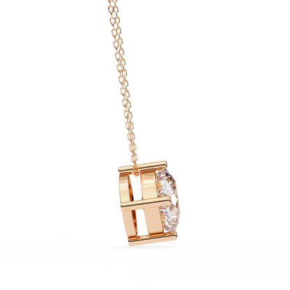 Frost Cushion –  Lab Diamond Solitaire Pendant