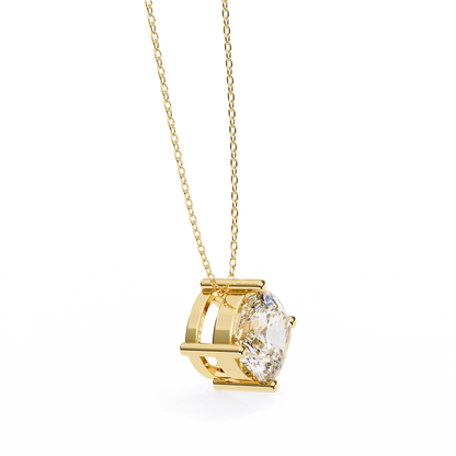 Frost Cushion –  Lab Diamond Solitaire Pendant