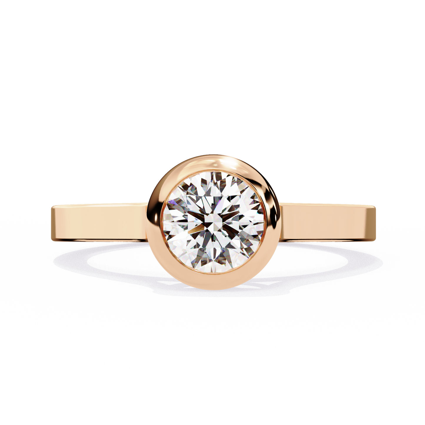 Round Nova – Lab Diamond Bazel Solitaire Ring in 14K Gold
