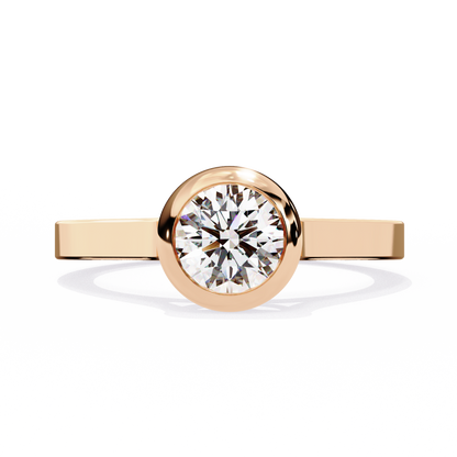 Round Nova – Lab Diamond Bazel Solitaire Ring in 14K Gold