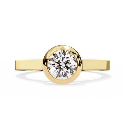 Round Nova – Lab Diamond Bazel Solitaire Ring in 14K Gold