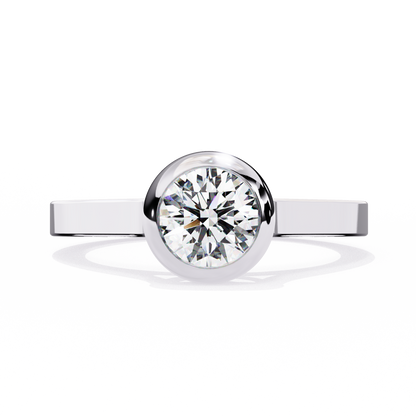 Round Nova – Lab Diamond Bazel Solitaire Ring in 14K Gold