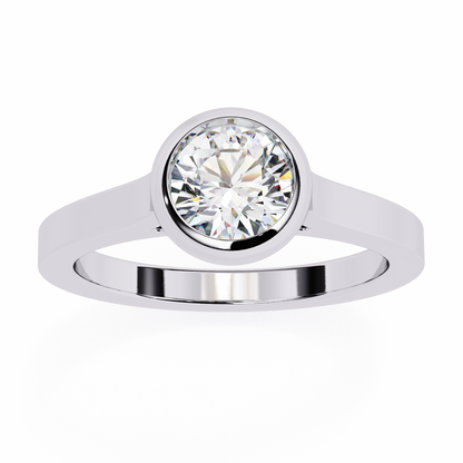 Round Nova – Lab Diamond Bazel Solitaire Ring in 14K Gold