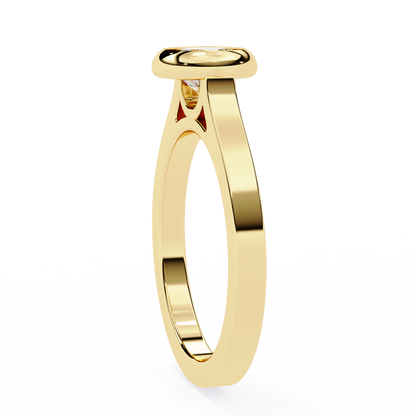 Round Nova – Lab Diamond Bazel Solitaire Ring in 14K Gold