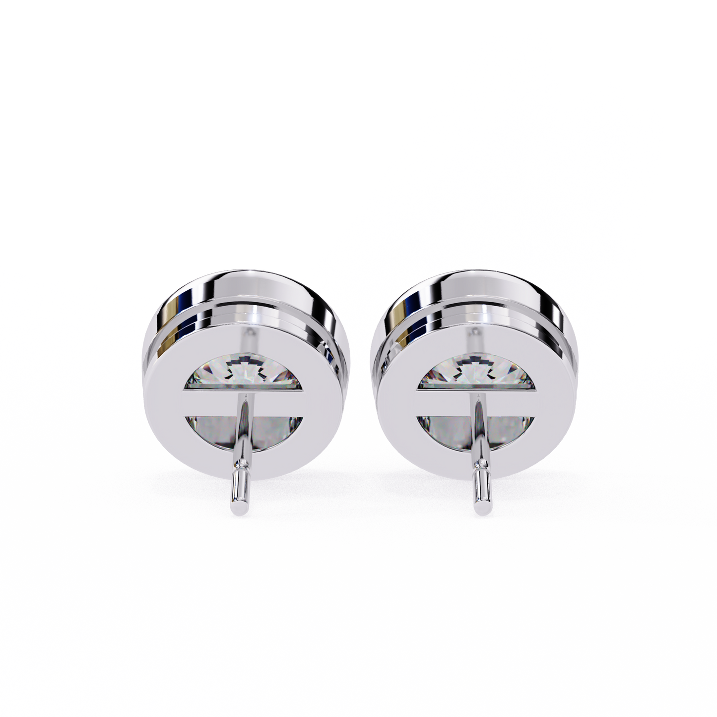 Celestia Dome – Round Lab Diamond Sculpted Stud Earrings