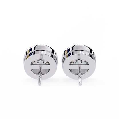 Celestia Dome – Round Lab Diamond Sculpted Stud Earrings