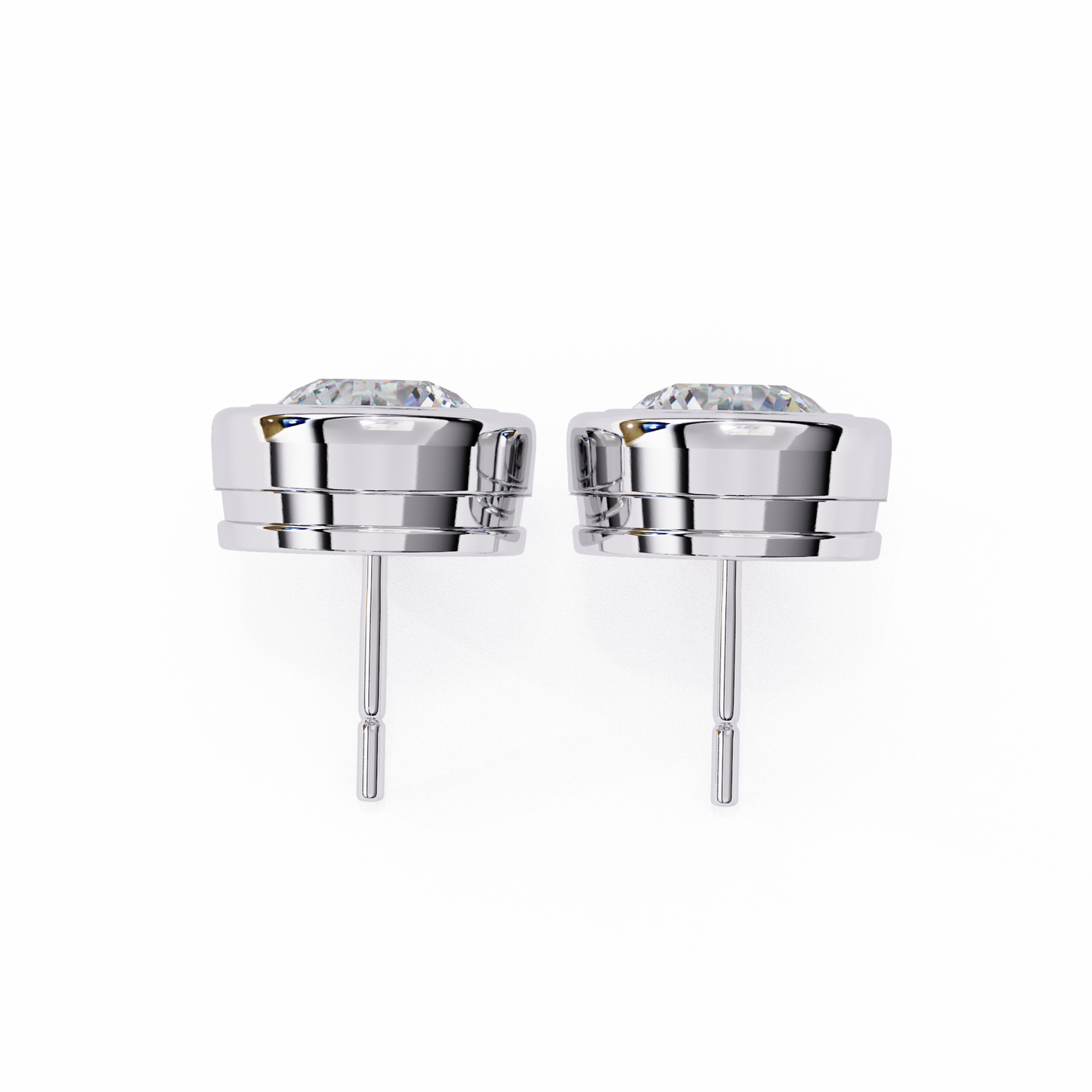 Celestia Dome – Round Lab Diamond Sculpted Stud Earrings