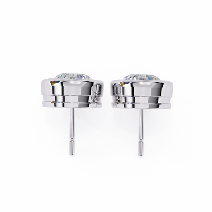Celestia Dome – Round Lab Diamond Sculpted Stud Earrings