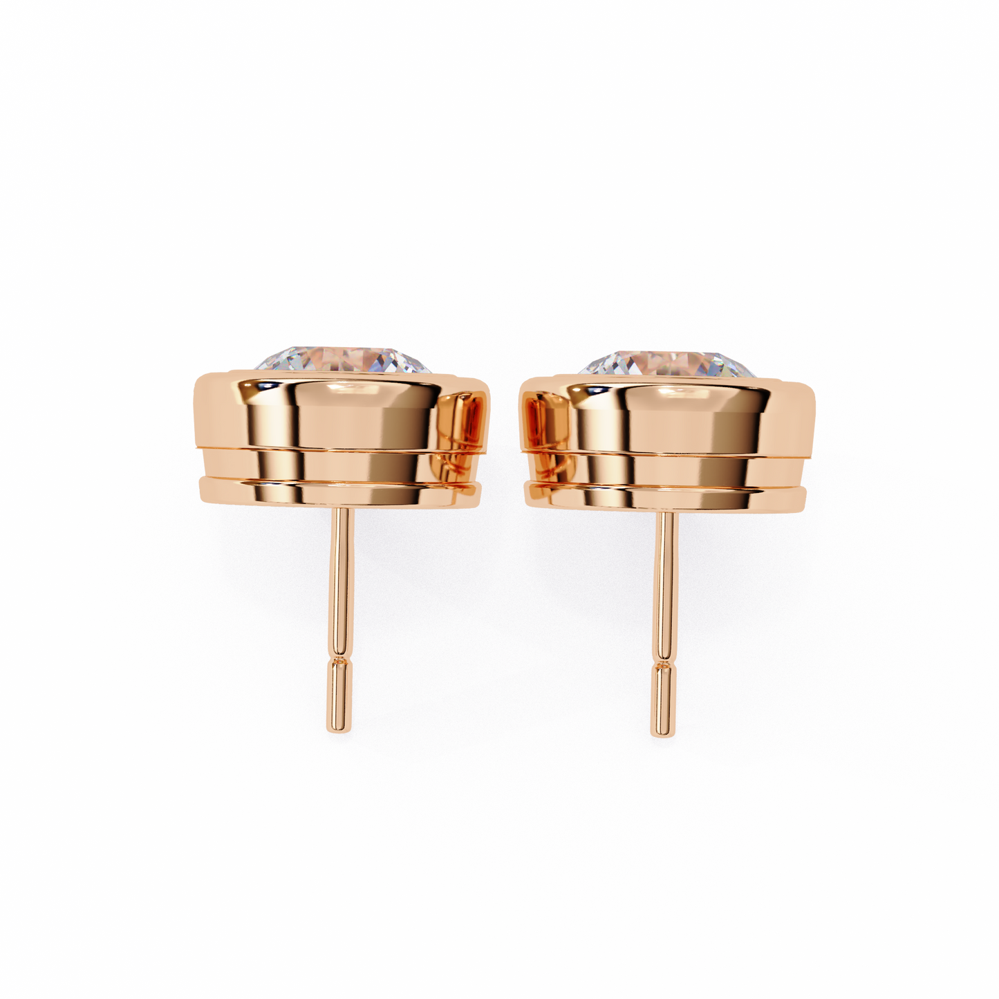 Celestia Dome – Round Lab Diamond Sculpted Stud Earrings