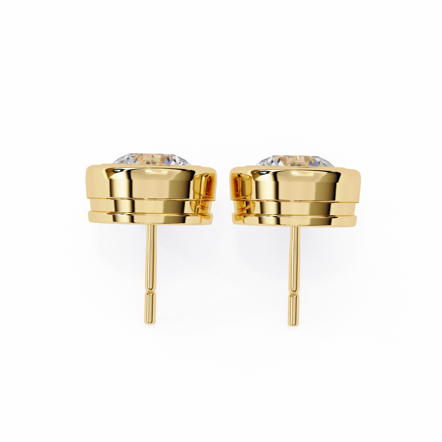Celestia Dome – Round Lab Diamond Sculpted Stud Earrings