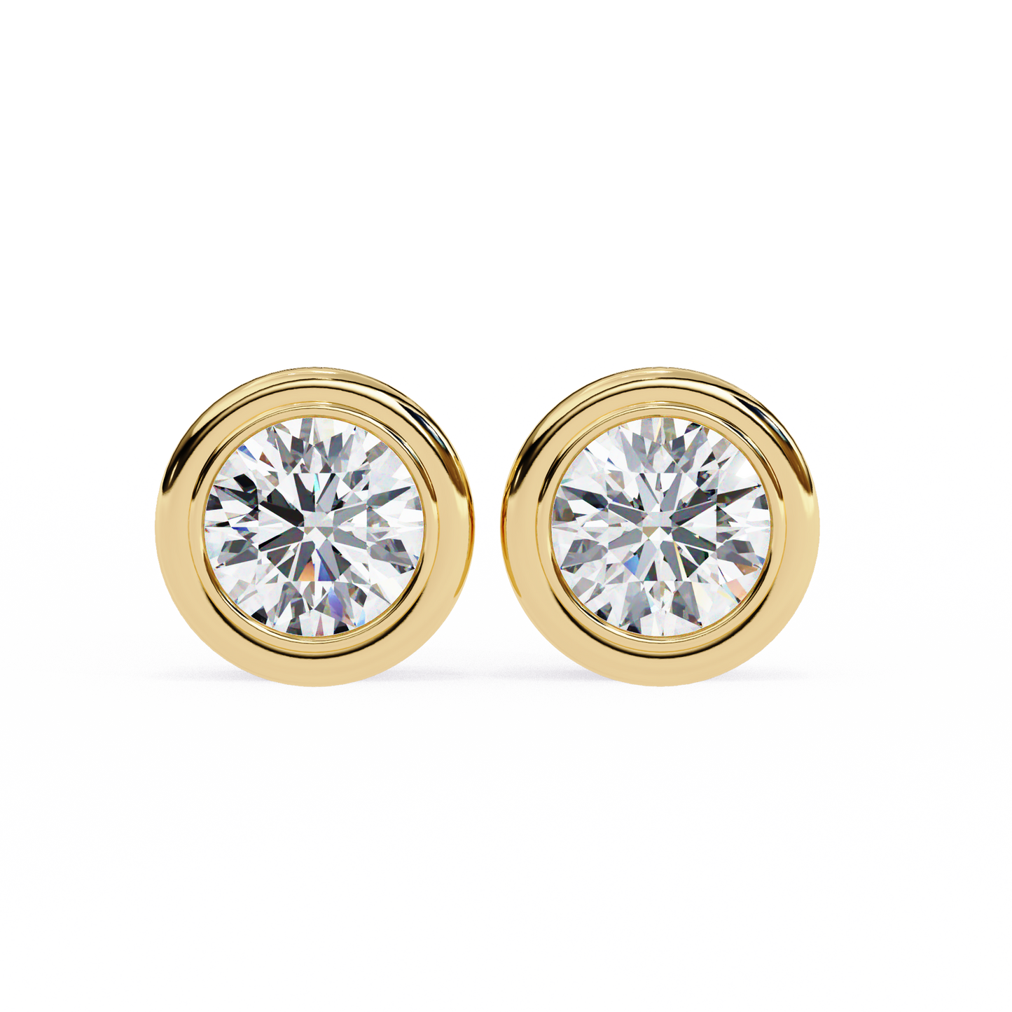 Celestia Dome – Round Lab Diamond Sculpted Stud Earrings