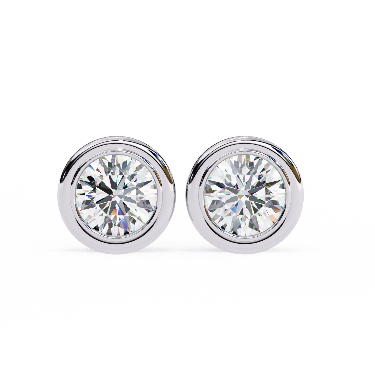 Celestia Dome – Round Lab Diamond Sculpted Stud Earrings