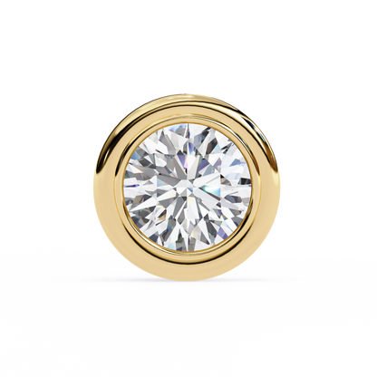 Celestia Dome – Round Lab Diamond Sculpted Stud Earrings