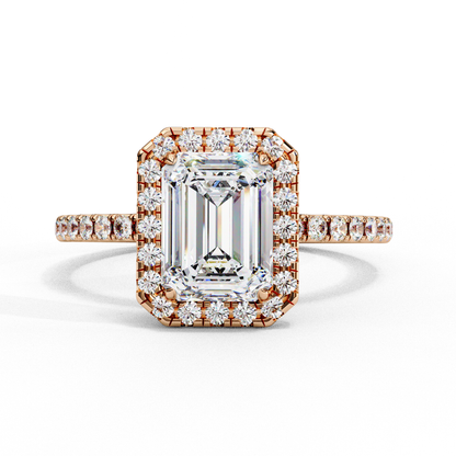 Imperial Emerald – Emerald Cut Lab Diamond Statement Ring in 14K Gold
