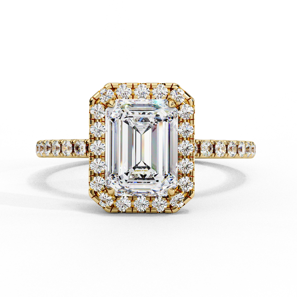 Imperial Emerald – Emerald Cut Diamond Statement Ring in 14K Gold