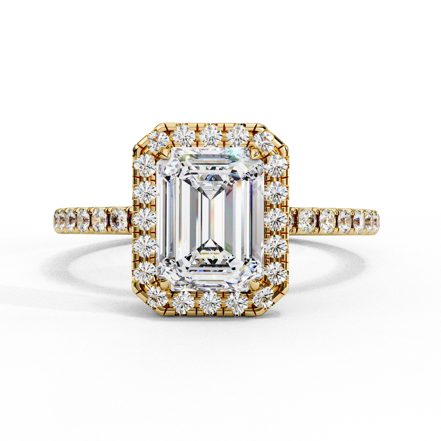 Imperial Emerald – Emerald Cut Lab Diamond Statement Ring in 14K Gold