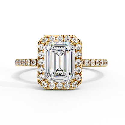 Imperial Emerald – Emerald Cut Lab Diamond Statement Ring in 14K Gold