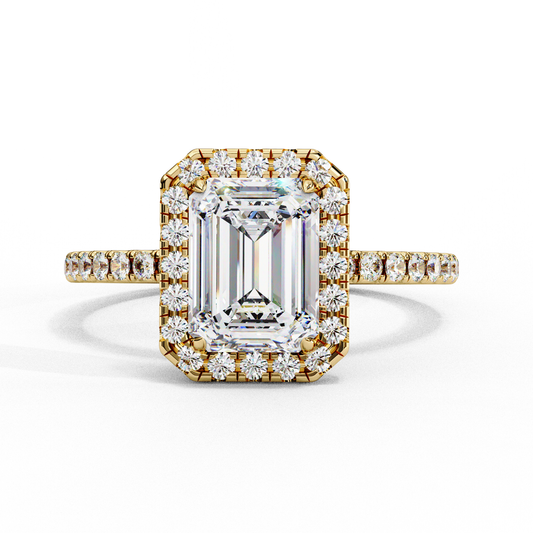 Imperial Emerald – Emerald Cut Lab Diamond Statement Ring in 14K Gold