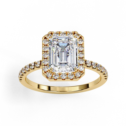 Imperial Emerald – Emerald Cut Lab Diamond Statement Ring in 14K Gold