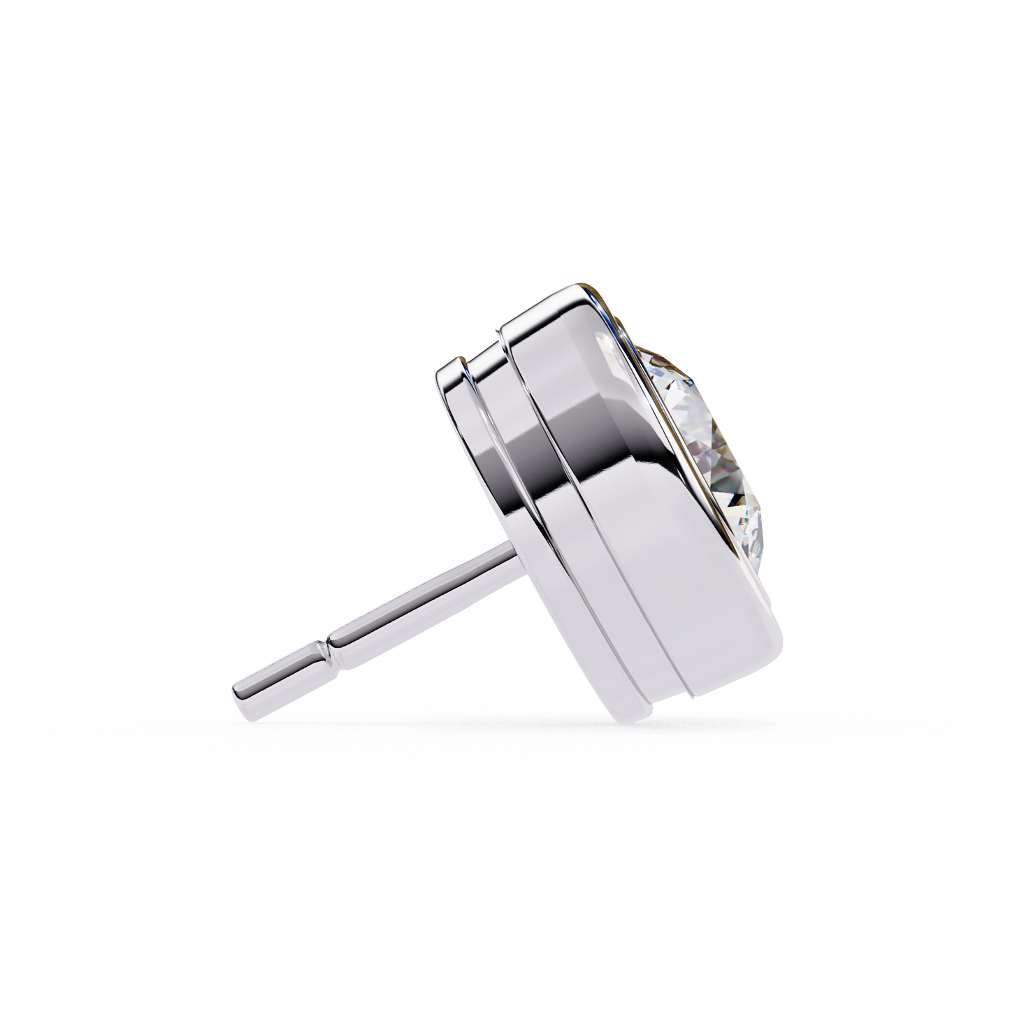Celestia Dome – Round Lab Diamond Sculpted Stud Earrings