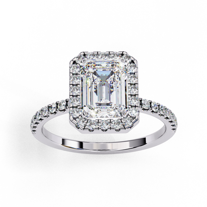 Imperial Emerald – Emerald Cut Lab Diamond Statement Ring in 14K Gold