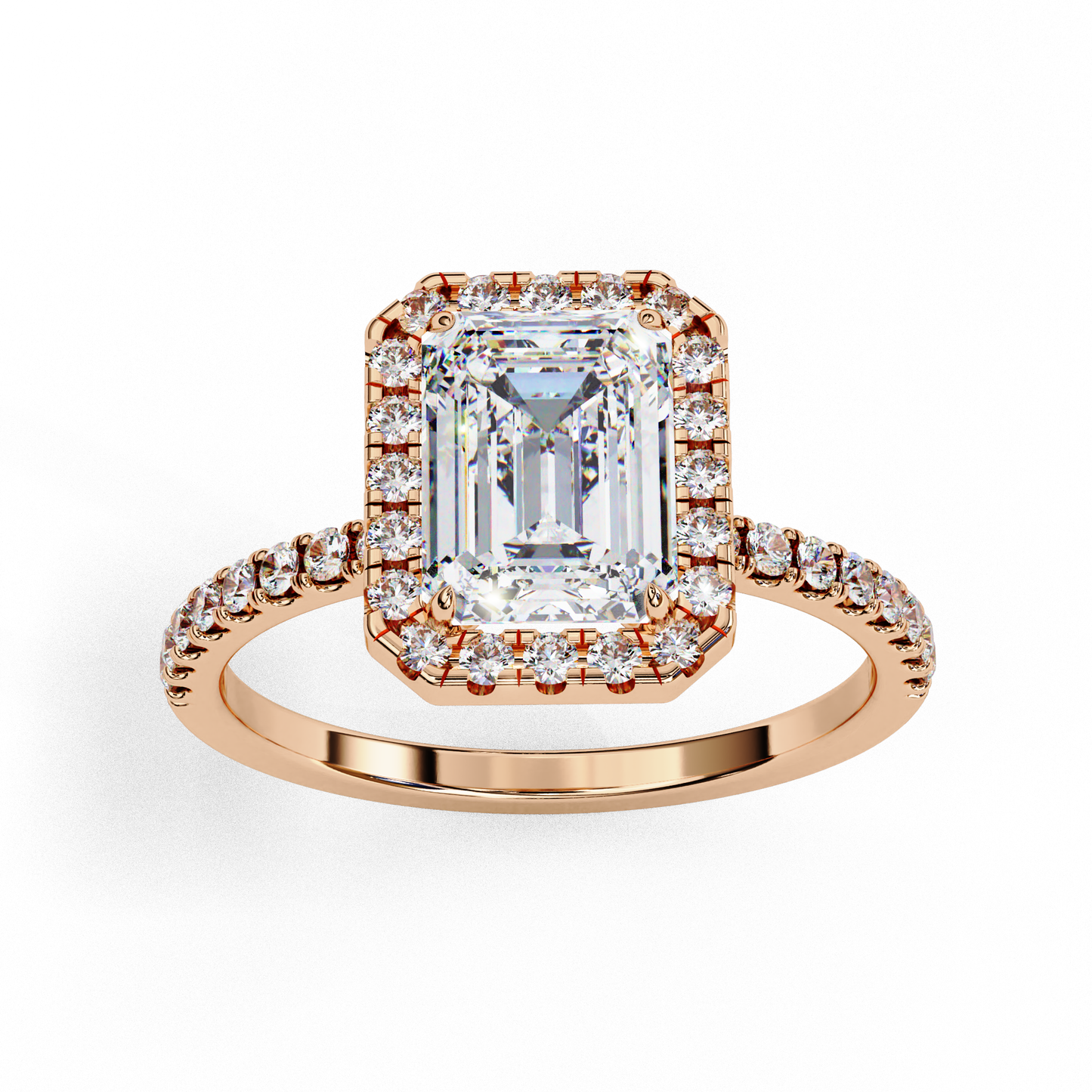 Imperial Emerald – Emerald Cut Lab Diamond Statement Ring in 14K Gold