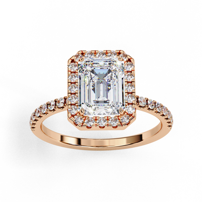 Imperial Emerald – Emerald Cut Lab Diamond Statement Ring in 14K Gold