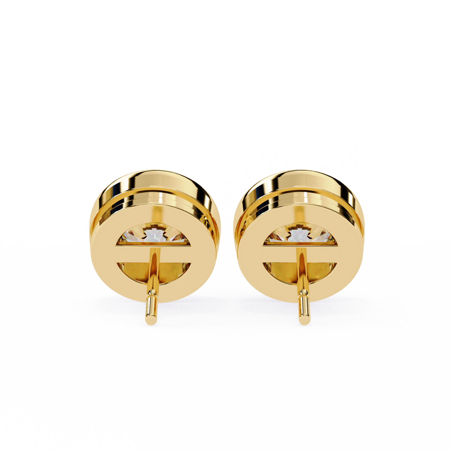 Celestia Dome – Round Lab Diamond Sculpted Stud Earrings