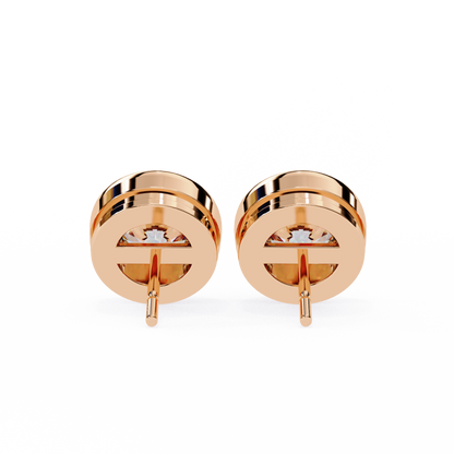 Celestia Dome – Round Lab Diamond Sculpted Stud Earrings