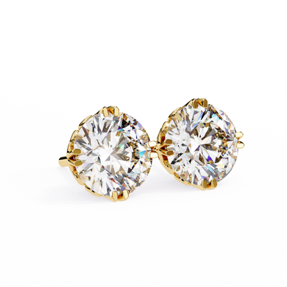 Aurora Frost – Round Lab Diamond Halo Stud Earrings