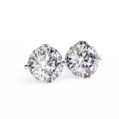 Aurora Frost – Round Lab Diamond Halo Stud Earrings