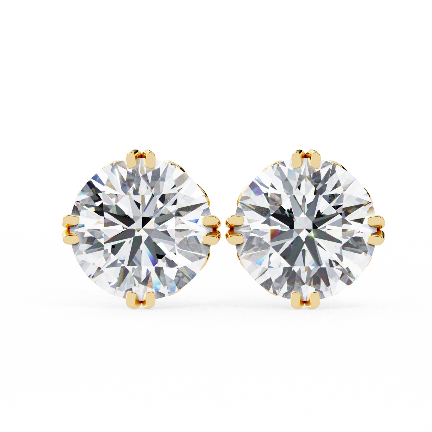 Aurora Frost – Round Lab Diamond Halo Stud Earrings