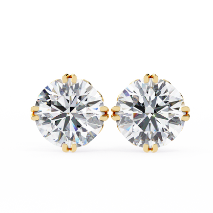 Aurora Frost – Round Lab Diamond Halo Stud Earrings