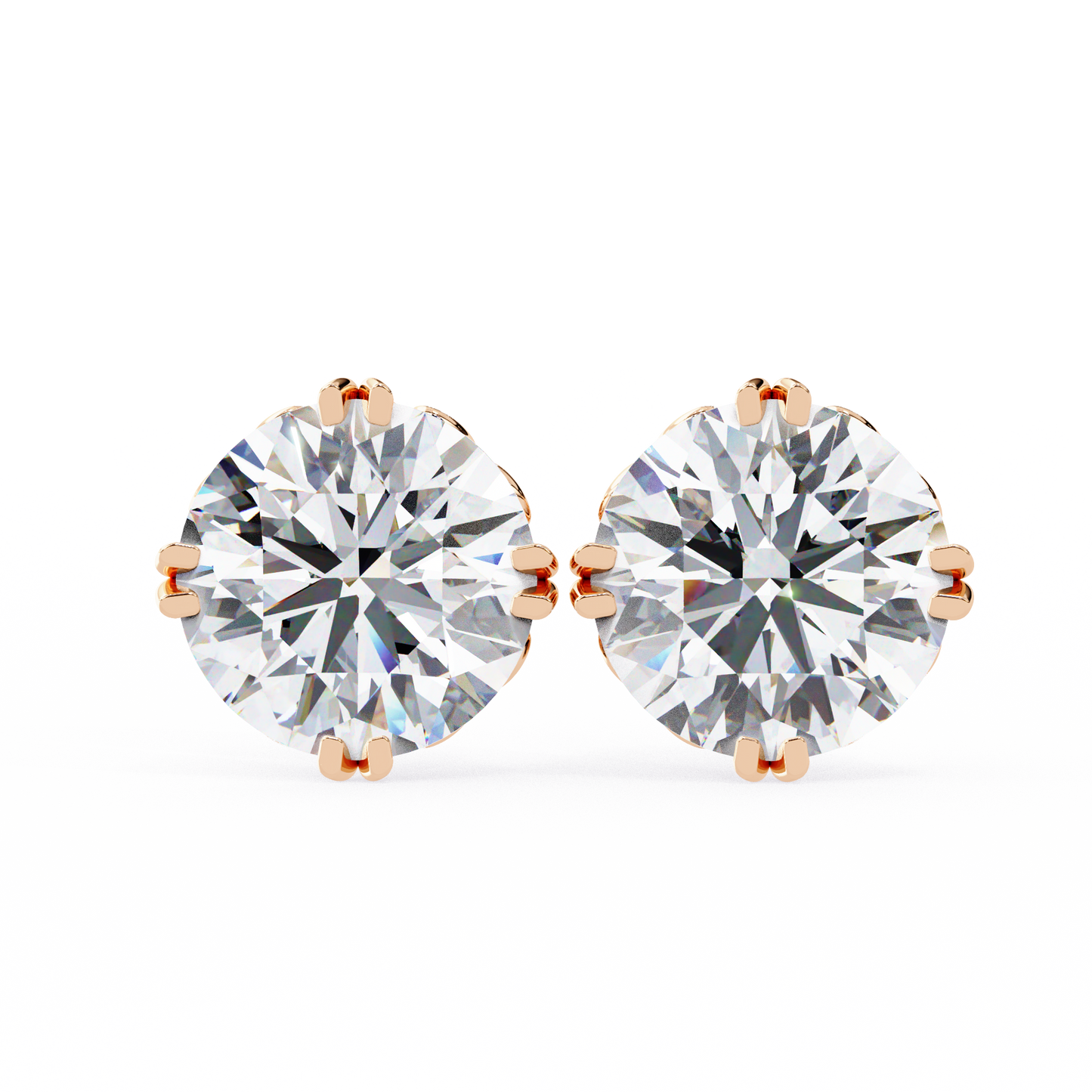 Aurora Frost – Round Lab Diamond Halo Stud Earrings
